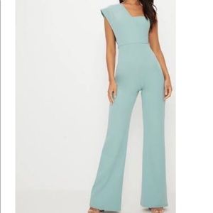 Mint Drape One Shoulder Jumpsuit